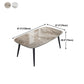 Stone Rectangle Dining Table Modern Metal Black Frame Tripod Dining Table Clearhalo ' dining_table' 'Dining Tables & Seating' 'Dining Tables' 'furn' 'furn_dining_table' 'Furniture' 'furniture_dining_table' 'Kitchen & Dining Furniture' 'kitchen&dining_furn' 'kitchen' 'kitchen_dining_table' 4680324