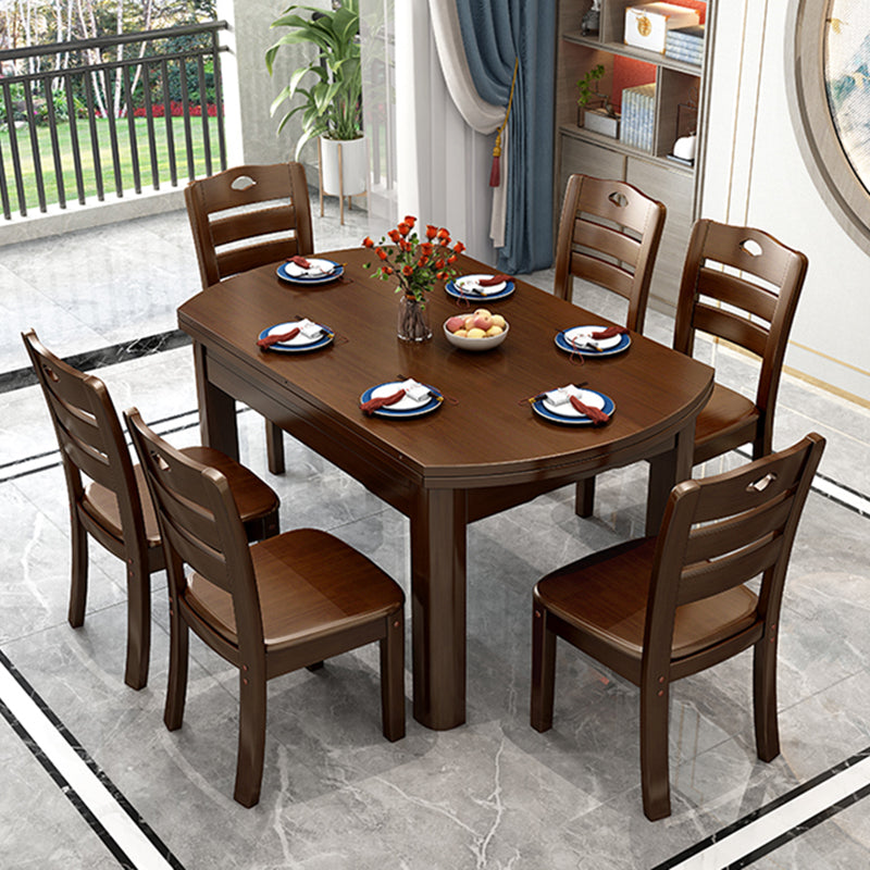 Modern Solid Wood Dining Room Collection Extendable Trestle Dining Table Walnut 48"L x 48"W x 29.9"H Without Chairs Clearhalo ' dining_table' 'Dining Tables & Seating' 'Dining Tables' 'furn' 'furn_dining_table' 'Furniture' 'furniture_dining_table' 'Kitchen & Dining Furniture' 'kitchen&dining_furn' 'kitchen' 'kitchen_dining_table' 4680328