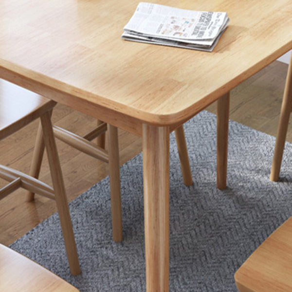 Contemporary Rectangle Solid Wood Table Standard Height Table Dining Table with 4 Legs Clearhalo ' dining_table' 'Dining Tables & Seating' 'Dining Tables' 'furn' 'furn_dining_table' 'Furniture' 'furniture_dining_table' 'Kitchen & Dining Furniture' 'kitchen&dining_furn' 'kitchen' 'kitchen_dining_table' 4680348