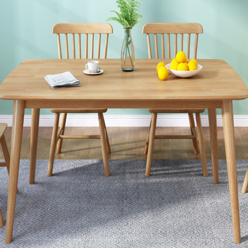 Contemporary Rectangle Solid Wood Table Standard Height Table Dining Table with 4 Legs Clearhalo ' dining_table' 'Dining Tables & Seating' 'Dining Tables' 'furn' 'furn_dining_table' 'Furniture' 'furniture_dining_table' 'Kitchen & Dining Furniture' 'kitchen&dining_furn' 'kitchen' 'kitchen_dining_table' 4680353