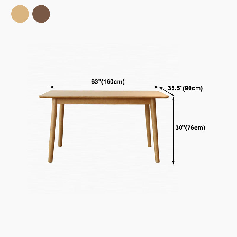 Contemporary Rectangle Solid Wood Table Standard Height Table Dining Table with 4 Legs Clearhalo ' dining_table' 'Dining Tables & Seating' 'Dining Tables' 'furn' 'furn_dining_table' 'Furniture' 'furniture_dining_table' 'Kitchen & Dining Furniture' 'kitchen&dining_furn' 'kitchen' 'kitchen_dining_table' 4680359