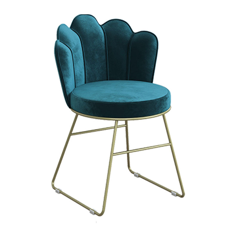 Scandinavian Upholstered Armless Dining Chairs Solid Back Chairs Peacock Blue 1 Piece Clearhalo ' kitchen&dining_furn' 'Dining Chairs' 'Dining Tables & Seating' 'dining_chair' 'furn' 'furn_dining_chair' 'Furniture' 'furniture_dining_chair' 'Kitchen & Dining Furniture' 'kitchen' 4680361
