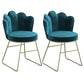 Scandinavian Upholstered Armless Dining Chairs Solid Back Chairs Peacock Blue 2 Piece Set Clearhalo ' kitchen&dining_furn' 'Dining Chairs' 'Dining Tables & Seating' 'dining_chair' 'furn' 'furn_dining_chair' 'Furniture' 'furniture_dining_chair' 'Kitchen & Dining Furniture' 'kitchen' 4680362