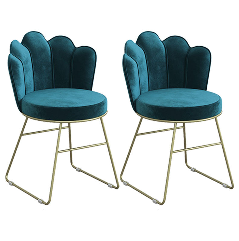 Scandinavian Upholstered Armless Dining Chairs Solid Back Chairs Peacock Blue 2 Piece Set Clearhalo ' kitchen&dining_furn' 'Dining Chairs' 'Dining Tables & Seating' 'dining_chair' 'furn' 'furn_dining_chair' 'Furniture' 'furniture_dining_chair' 'Kitchen & Dining Furniture' 'kitchen' 4680362