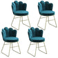 Scandinavian Upholstered Armless Dining Chairs Solid Back Chairs Peacock Blue 4 Piece Set Clearhalo ' kitchen&dining_furn' 'Dining Chairs' 'Dining Tables & Seating' 'dining_chair' 'furn' 'furn_dining_chair' 'Furniture' 'furniture_dining_chair' 'Kitchen & Dining Furniture' 'kitchen' 4680365