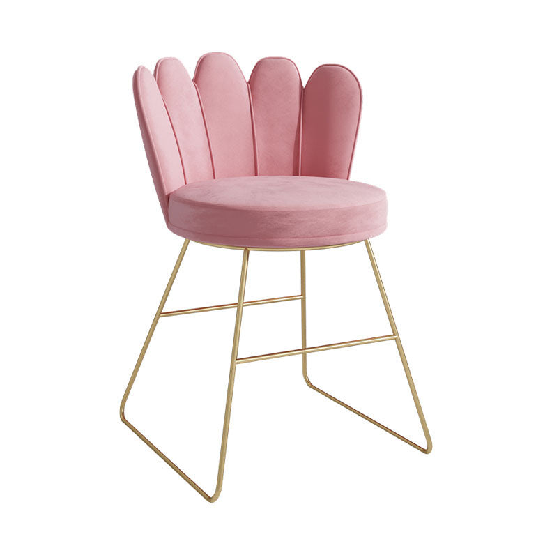 Scandinavian Upholstered Armless Dining Chairs Solid Back Chairs Pink 1 Piece Clearhalo ' kitchen&dining_furn' 'Dining Chairs' 'Dining Tables & Seating' 'dining_chair' 'furn' 'furn_dining_chair' 'Furniture' 'furniture_dining_chair' 'Kitchen & Dining Furniture' 'kitchen' 4680372