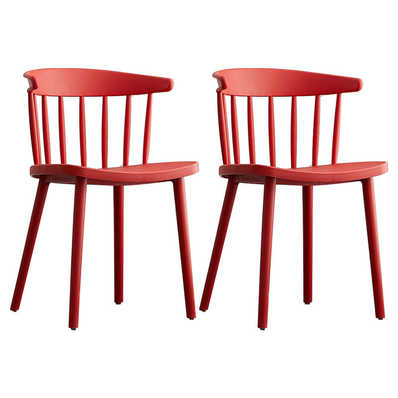 Modern Chairs Dining Armless Chairs with Plastic Legs for Kitchen Red 2 Piece Set Clearhalo ' kitchen&dining_furn' 'Dining Chairs' 'Dining Tables & Seating' 'dining_chair' 'furn' 'furn_dining_chair' 'Furniture' 'furniture_dining_chair' 'Kitchen & Dining Furniture' 'kitchen' 4680387