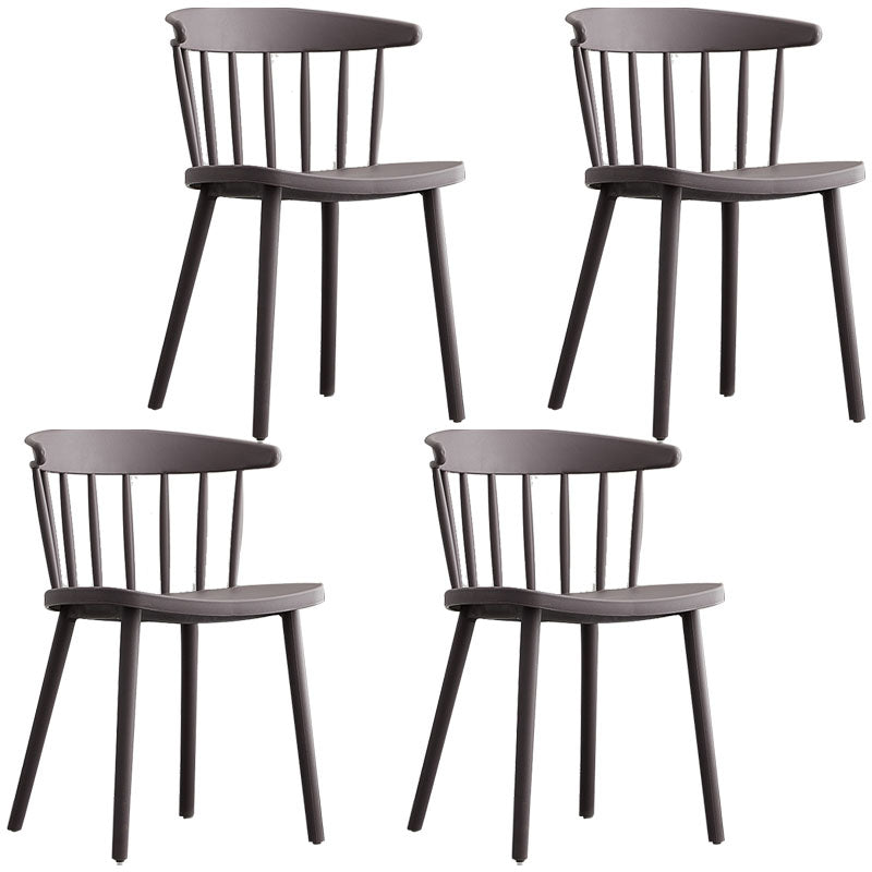 Modern Chairs Dining Armless Chairs with Plastic Legs for Kitchen Grey 4 Piece Set Clearhalo ' kitchen&dining_furn' 'Dining Chairs' 'Dining Tables & Seating' 'dining_chair' 'furn' 'furn_dining_chair' 'Furniture' 'furniture_dining_chair' 'Kitchen & Dining Furniture' 'kitchen' 4680404
