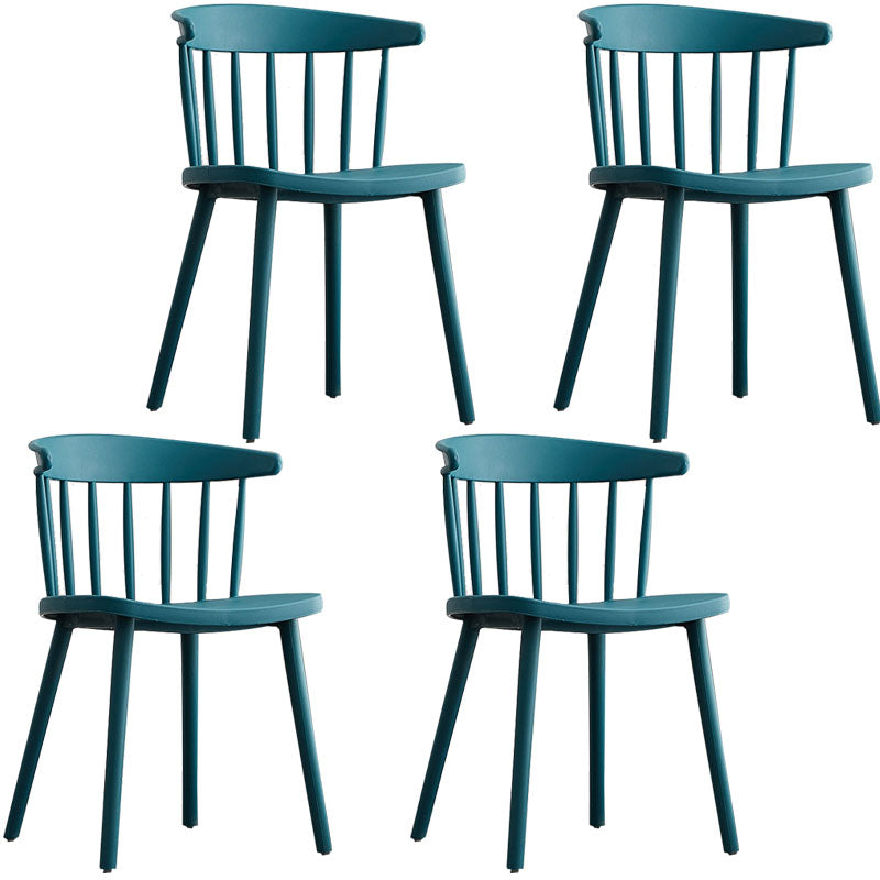 Modern Chairs Dining Armless Chairs with Plastic Legs for Kitchen Peacock Blue 4 Piece Set Clearhalo ' kitchen&dining_furn' 'Dining Chairs' 'Dining Tables & Seating' 'dining_chair' 'furn' 'furn_dining_chair' 'Furniture' 'furniture_dining_chair' 'Kitchen & Dining Furniture' 'kitchen' 4680407