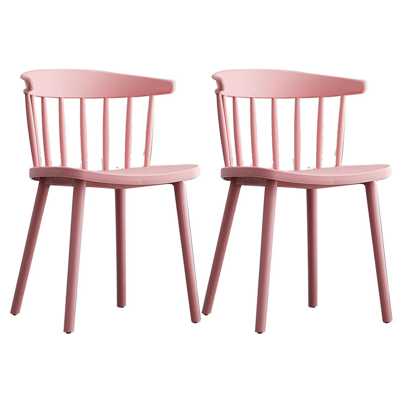 Modern Chairs Dining Armless Chairs with Plastic Legs for Kitchen Pink 2 Piece Set Clearhalo ' kitchen&dining_furn' 'Dining Chairs' 'Dining Tables & Seating' 'dining_chair' 'furn' 'furn_dining_chair' 'Furniture' 'furniture_dining_chair' 'Kitchen & Dining Furniture' 'kitchen' 4680409