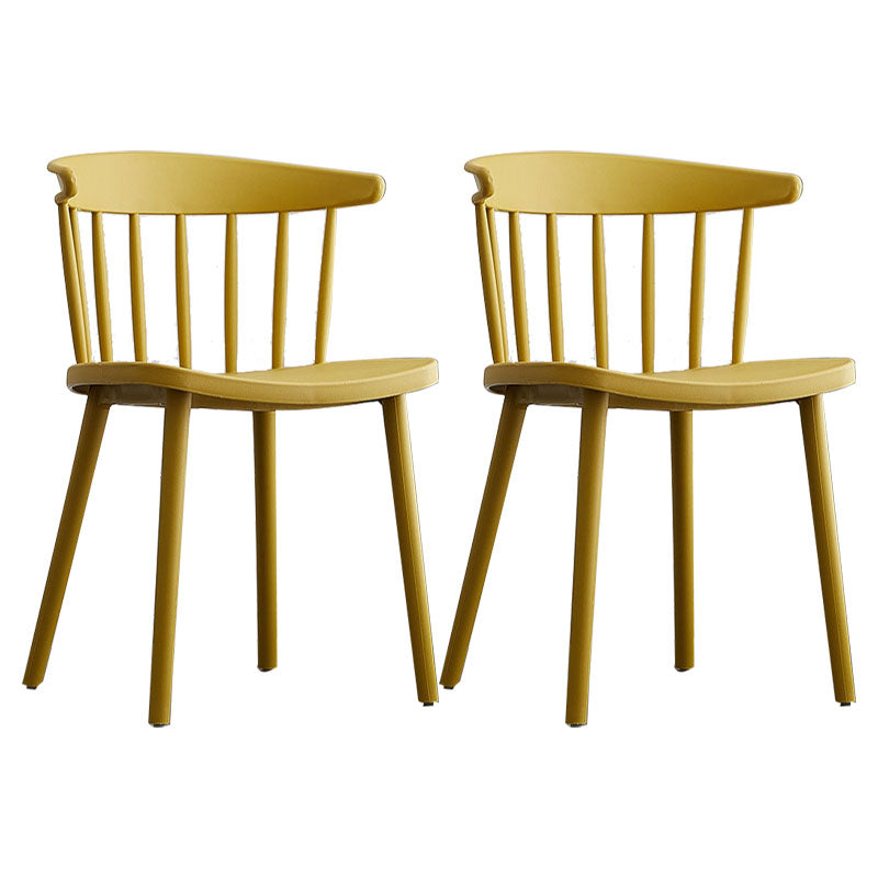 Modern Chairs Dining Armless Chairs with Plastic Legs for Kitchen Yellow 2 Piece Set Clearhalo ' kitchen&dining_furn' 'Dining Chairs' 'Dining Tables & Seating' 'dining_chair' 'furn' 'furn_dining_chair' 'Furniture' 'furniture_dining_chair' 'Kitchen & Dining Furniture' 'kitchen' 4680412