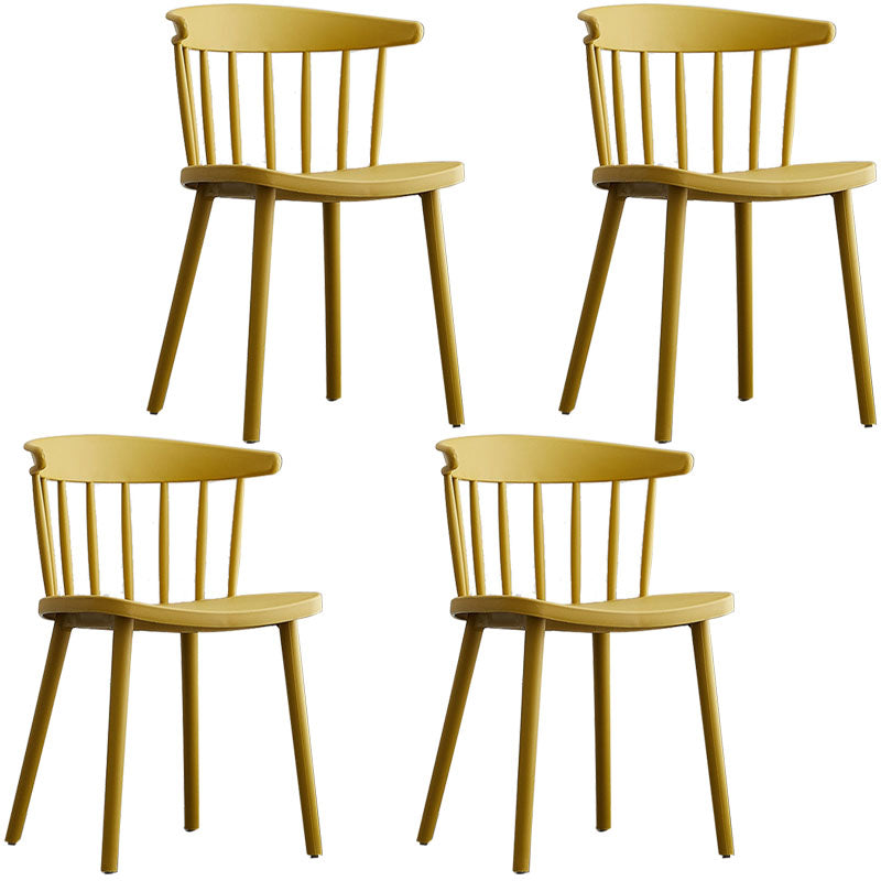 Modern Chairs Dining Armless Chairs with Plastic Legs for Kitchen Yellow 4 Piece Set Clearhalo ' kitchen&dining_furn' 'Dining Chairs' 'Dining Tables & Seating' 'dining_chair' 'furn' 'furn_dining_chair' 'Furniture' 'furniture_dining_chair' 'Kitchen & Dining Furniture' 'kitchen' 4680413