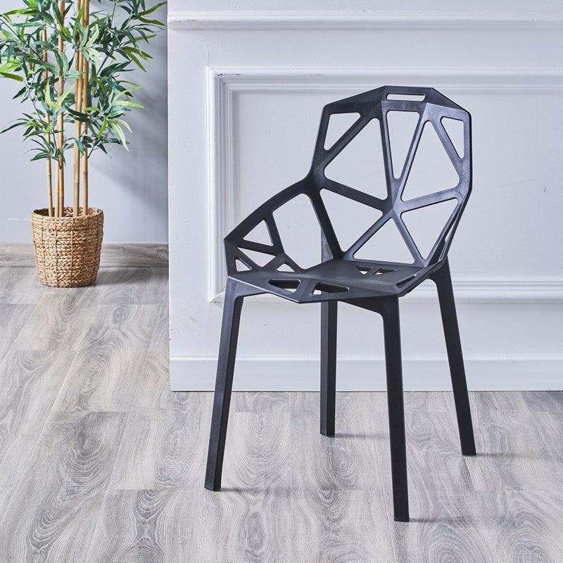 Modern Chairs Dining Arm Chairs with Plastic Legs for Kitchen Black 1 Piece Clearhalo ' kitchen&dining_furn' 'Dining Chairs' 'Dining Tables & Seating' 'dining_chair' 'Furniture' 'furniture_dining_chair' 'Kitchen & Dining Furniture' 'kitchen' 4680416