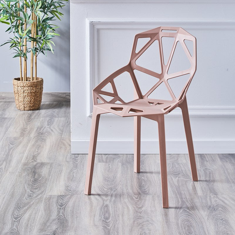 Modern Chairs Dining Arm Chairs with Plastic Legs for Kitchen Pink 1 Piece Clearhalo ' kitchen&dining_furn' 'Dining Chairs' 'Dining Tables & Seating' 'dining_chair' 'Furniture' 'furniture_dining_chair' 'Kitchen & Dining Furniture' 'kitchen' 4680434