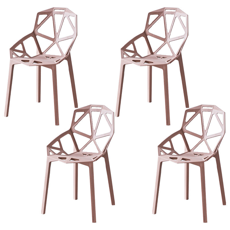 Modern Chairs Dining Arm Chairs with Plastic Legs for Kitchen Pink Set of 4 Clearhalo ' kitchen&dining_furn' 'Dining Chairs' 'Dining Tables & Seating' 'dining_chair' 'Furniture' 'furniture_dining_chair' 'Kitchen & Dining Furniture' 'kitchen' 4680438