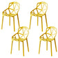 Modern Chairs Dining Arm Chairs with Plastic Legs for Kitchen Yellow Set of 4 Clearhalo ' kitchen&dining_furn' 'Dining Chairs' 'Dining Tables & Seating' 'dining_chair' 'Furniture' 'furniture_dining_chair' 'Kitchen & Dining Furniture' 'kitchen' 4680443