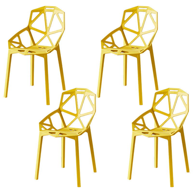 Modern Chairs Dining Arm Chairs with Plastic Legs for Kitchen Yellow Set of 4 Clearhalo ' kitchen&dining_furn' 'Dining Chairs' 'Dining Tables & Seating' 'dining_chair' 'Furniture' 'furniture_dining_chair' 'Kitchen & Dining Furniture' 'kitchen' 4680443