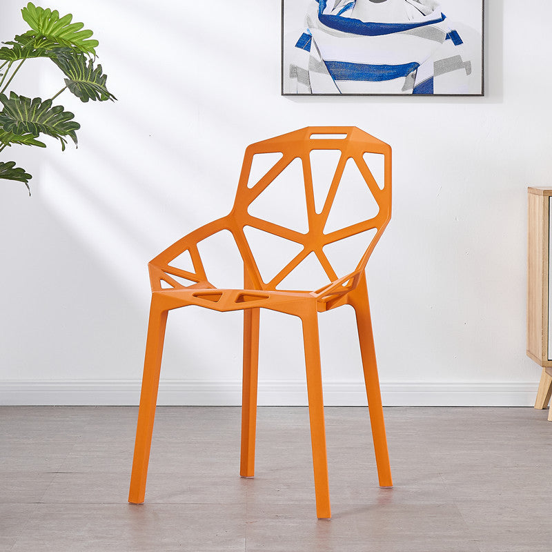 Modern Chairs Dining Arm Chairs with Plastic Legs for Kitchen Orange 1 Piece Clearhalo ' kitchen&dining_furn' 'Dining Chairs' 'Dining Tables & Seating' 'dining_chair' 'Furniture' 'furniture_dining_chair' 'Kitchen & Dining Furniture' 'kitchen' 4680444