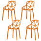 Modern Chairs Dining Arm Chairs with Plastic Legs for Kitchen Orange Set of 4 Clearhalo ' kitchen&dining_furn' 'Dining Chairs' 'Dining Tables & Seating' 'dining_chair' 'Furniture' 'furniture_dining_chair' 'Kitchen & Dining Furniture' 'kitchen' 4680446