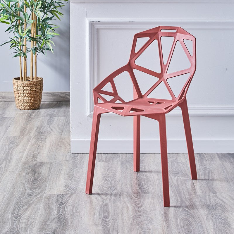 Modern Chairs Dining Arm Chairs with Plastic Legs for Kitchen Crimson 1 Piece Clearhalo ' kitchen&dining_furn' 'Dining Chairs' 'Dining Tables & Seating' 'dining_chair' 'Furniture' 'furniture_dining_chair' 'Kitchen & Dining Furniture' 'kitchen' 4680450