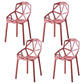 Modern Chairs Dining Arm Chairs with Plastic Legs for Kitchen Crimson Set of 4 Clearhalo ' kitchen&dining_furn' 'Dining Chairs' 'Dining Tables & Seating' 'dining_chair' 'Furniture' 'furniture_dining_chair' 'Kitchen & Dining Furniture' 'kitchen' 4680452