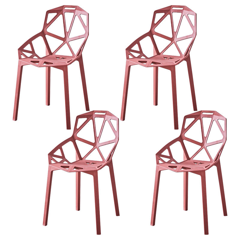 Modern Chairs Dining Arm Chairs with Plastic Legs for Kitchen Crimson Set of 4 Clearhalo ' kitchen&dining_furn' 'Dining Chairs' 'Dining Tables & Seating' 'dining_chair' 'Furniture' 'furniture_dining_chair' 'Kitchen & Dining Furniture' 'kitchen' 4680452
