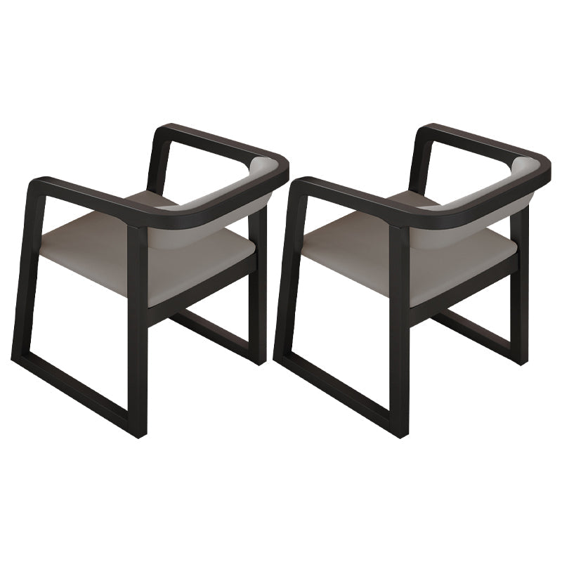 Scandinavian Wood Kitchen Dining Room Chair Open Back Arm Chair Grey 2 Piece Set Black Clearhalo ' kitchen&dining_furn' 'Dining Chairs' 'Dining Tables & Seating' 'dining_chair' 'furn' 'furn_dining_chair' 'Furniture' 'furniture_dining_chair' 'Kitchen & Dining Furniture' 'kitchen' 4680456