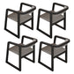 Scandinavian Wood Kitchen Dining Room Chair Open Back Arm Chair Grey 4 Piece Set Black Clearhalo ' kitchen&dining_furn' 'Dining Chairs' 'Dining Tables & Seating' 'dining_chair' 'furn' 'furn_dining_chair' 'Furniture' 'furniture_dining_chair' 'Kitchen & Dining Furniture' 'kitchen' 4680458