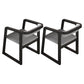 Scandinavian Wood Kitchen Dining Room Chair Open Back Arm Chair Dark Gray 2 Piece Set Black Clearhalo ' kitchen&dining_furn' 'Dining Chairs' 'Dining Tables & Seating' 'dining_chair' 'furn' 'furn_dining_chair' 'Furniture' 'furniture_dining_chair' 'Kitchen & Dining Furniture' 'kitchen' 4680463