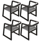 Scandinavian Wood Kitchen Dining Room Chair Open Back Arm Chair Dark Gray 4 Piece Set Black Clearhalo ' kitchen&dining_furn' 'Dining Chairs' 'Dining Tables & Seating' 'dining_chair' 'furn' 'furn_dining_chair' 'Furniture' 'furniture_dining_chair' 'Kitchen & Dining Furniture' 'kitchen' 4680464