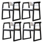 Scandinavian Wood Kitchen Dining Room Chair Open Back Arm Chair Off-White 4 Piece Set Black Clearhalo ' kitchen&dining_furn' 'Dining Chairs' 'Dining Tables & Seating' 'dining_chair' 'furn' 'furn_dining_chair' 'Furniture' 'furniture_dining_chair' 'Kitchen & Dining Furniture' 'kitchen' 4680471