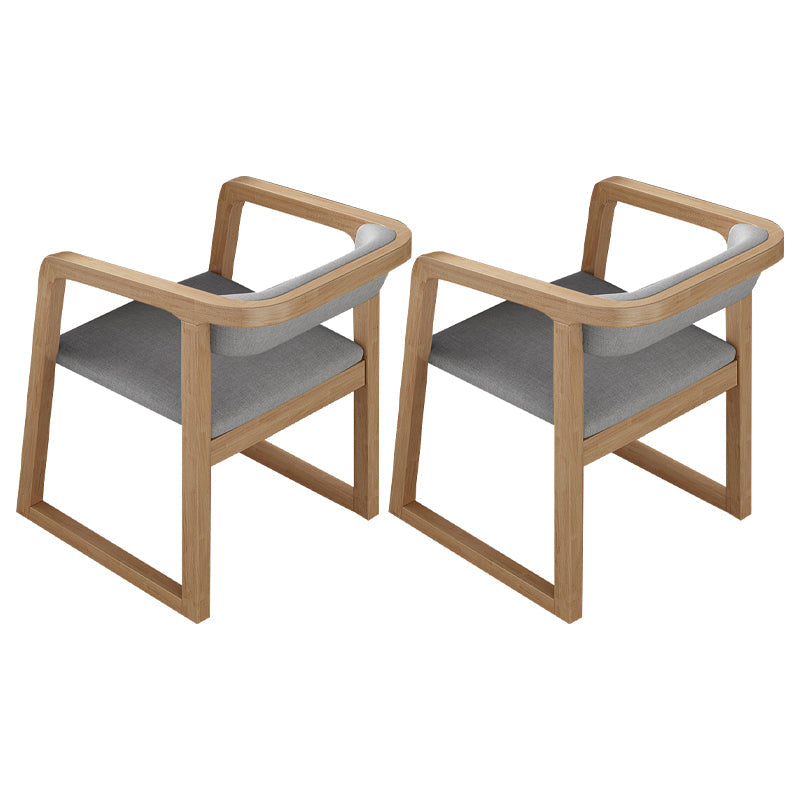 Scandinavian Wood Kitchen Dining Room Chair Open Back Arm Chair Dark Gray 2 Piece Set Natural Wood Clearhalo ' kitchen&dining_furn' 'Dining Chairs' 'Dining Tables & Seating' 'dining_chair' 'furn' 'furn_dining_chair' 'Furniture' 'furniture_dining_chair' 'Kitchen & Dining Furniture' 'kitchen' 4680478