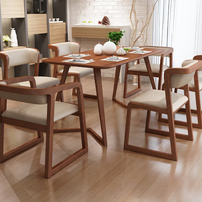 Scandinavian Wood Kitchen Dining Room Chair Open Back Arm Chair Clearhalo ' kitchen&dining_furn' 'Dining Chairs' 'Dining Tables & Seating' 'dining_chair' 'furn' 'furn_dining_chair' 'Furniture' 'furniture_dining_chair' 'Kitchen & Dining Furniture' 'kitchen' 4680479