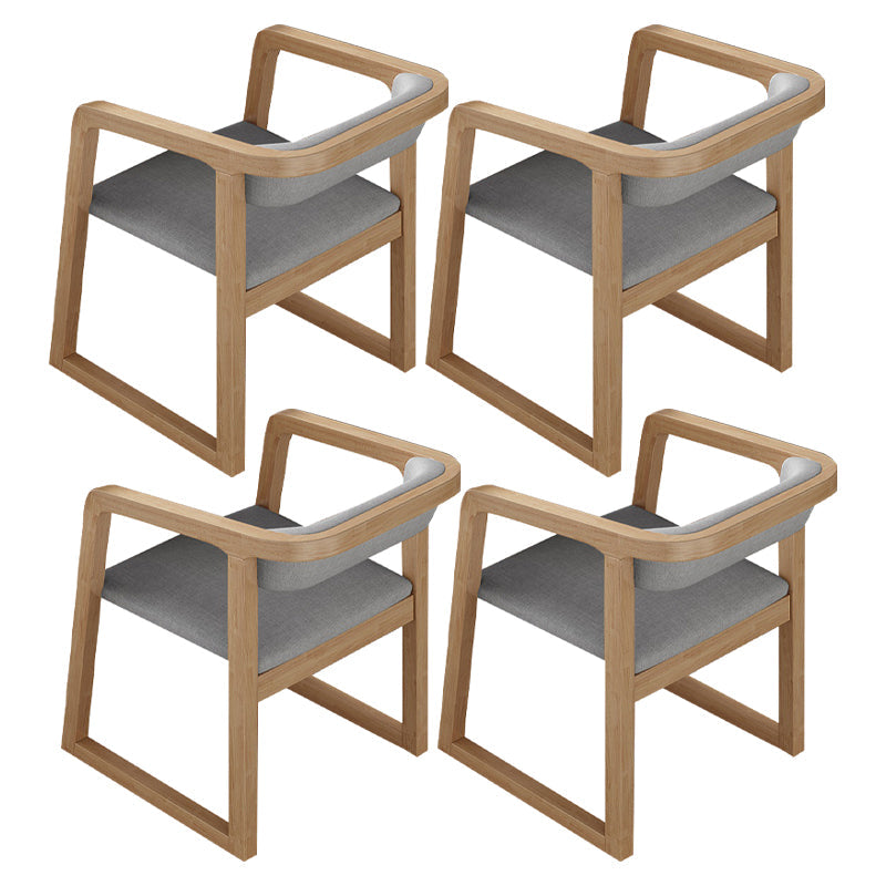 Scandinavian Wood Kitchen Dining Room Chair Open Back Arm Chair Dark Gray 4 Piece Set Natural Wood Clearhalo ' kitchen&dining_furn' 'Dining Chairs' 'Dining Tables & Seating' 'dining_chair' 'furn' 'furn_dining_chair' 'Furniture' 'furniture_dining_chair' 'Kitchen & Dining Furniture' 'kitchen' 4680481