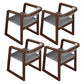 Scandinavian Wood Kitchen Dining Room Chair Open Back Arm Chair Dark Gray 4 Piece Set Walnut Clearhalo ' kitchen&dining_furn' 'Dining Chairs' 'Dining Tables & Seating' 'dining_chair' 'furn' 'furn_dining_chair' 'Furniture' 'furniture_dining_chair' 'Kitchen & Dining Furniture' 'kitchen' 4680490