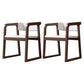 Scandinavian Wood Kitchen Dining Room Chair Open Back Arm Chair Off-White 2 Piece Set Walnut Clearhalo ' kitchen&dining_furn' 'Dining Chairs' 'Dining Tables & Seating' 'dining_chair' 'furn' 'furn_dining_chair' 'Furniture' 'furniture_dining_chair' 'Kitchen & Dining Furniture' 'kitchen' 4680492