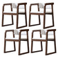 Scandinavian Wood Kitchen Dining Room Chair Open Back Arm Chair Off-White 4 Piece Set Walnut Clearhalo ' kitchen&dining_furn' 'Dining Chairs' 'Dining Tables & Seating' 'dining_chair' 'furn' 'furn_dining_chair' 'Furniture' 'furniture_dining_chair' 'Kitchen & Dining Furniture' 'kitchen' 4680493