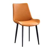 Industrial Arm Solid Back Dining Side Chair Faux Leather Side Chair Clearhalo ' kitchen&dining_furn' 'Dining Chairs' 'Dining Tables & Seating' 'dining_chair' 'furn' 'furn_dining_chair' 'Furniture' 'furniture_dining_chair' 'Kitchen & Dining Furniture' 'kitchen' 4680504