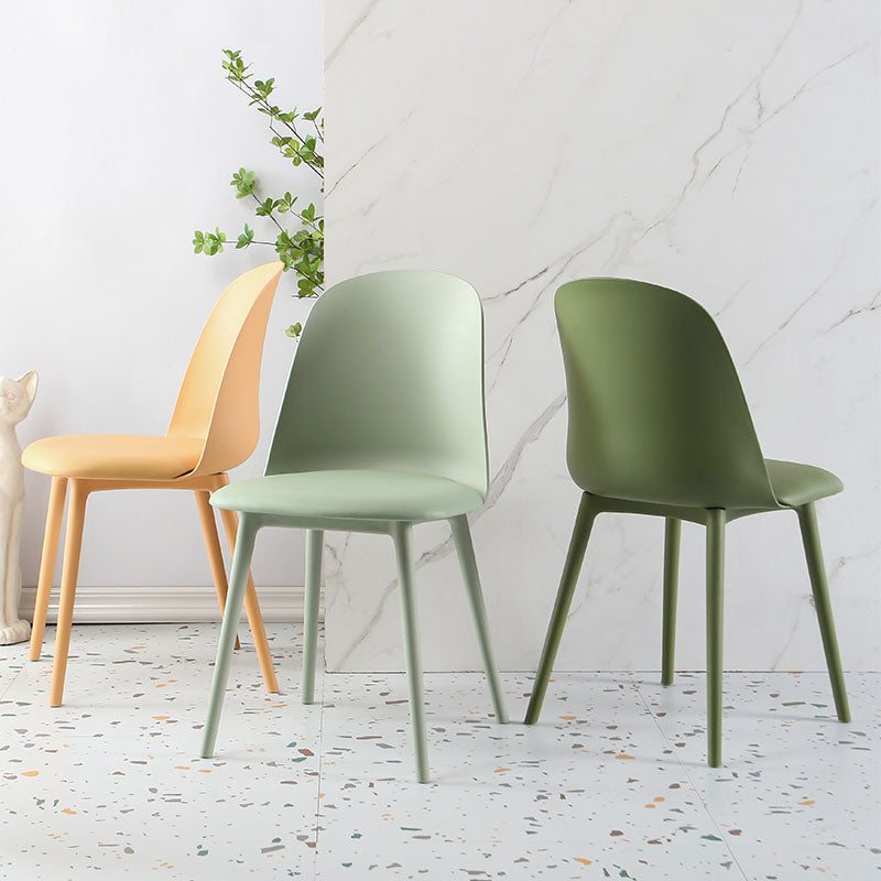 Scandinavian Armless Plastic Side Chair Solid Back Chair for Home Clearhalo ' kitchen&dining_furn' 'Dining Chairs' 'Dining Tables & Seating' 'dining_chair' 'furn' 'furn_dining_chair' 'Furniture' 'furniture_dining_chair' 'Kitchen & Dining Furniture' 'kitchen' 4680511