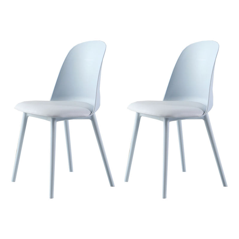 Scandinavian Armless Plastic Side Chair Solid Back Chair for Home Blue 2 Piece Set Clearhalo ' kitchen&dining_furn' 'Dining Chairs' 'Dining Tables & Seating' 'dining_chair' 'furn' 'furn_dining_chair' 'Furniture' 'furniture_dining_chair' 'Kitchen & Dining Furniture' 'kitchen' 4680514