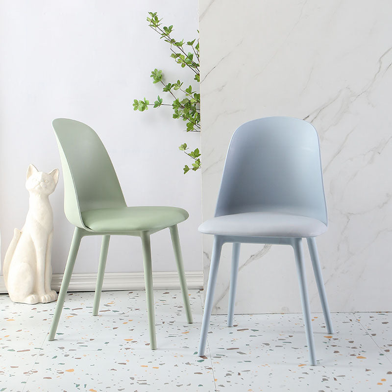 Scandinavian Armless Plastic Side Chair Solid Back Chair for Home Clearhalo ' kitchen&dining_furn' 'Dining Chairs' 'Dining Tables & Seating' 'dining_chair' 'furn' 'furn_dining_chair' 'Furniture' 'furniture_dining_chair' 'Kitchen & Dining Furniture' 'kitchen' 4680516