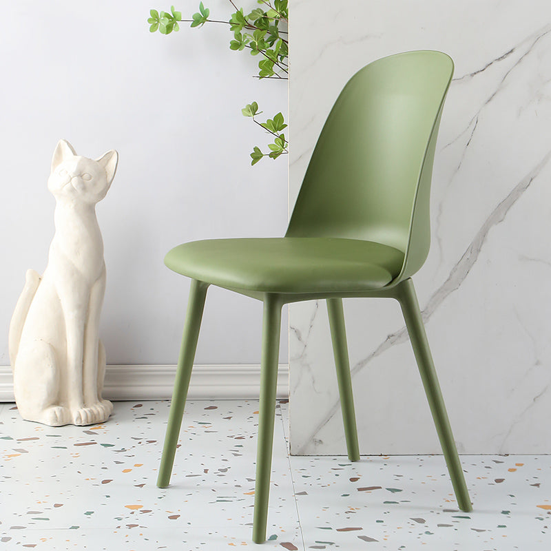 Scandinavian Armless Plastic Side Chair Solid Back Chair for Home Blackish Green 1 Piece Clearhalo ' kitchen&dining_furn' 'Dining Chairs' 'Dining Tables & Seating' 'dining_chair' 'furn' 'furn_dining_chair' 'Furniture' 'furniture_dining_chair' 'Kitchen & Dining Furniture' 'kitchen' 4680517