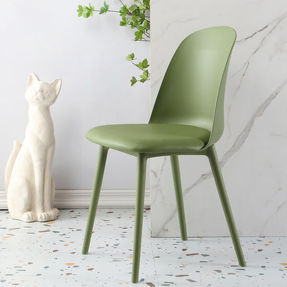 Scandinavian Armless Plastic Side Chair Solid Back Chair for Home Blackish Green 1 Piece Clearhalo ' kitchen&dining_furn' 'Dining Chairs' 'Dining Tables & Seating' 'dining_chair' 'furn' 'furn_dining_chair' 'Furniture' 'furniture_dining_chair' 'Kitchen & Dining Furniture' 'kitchen' 4680517