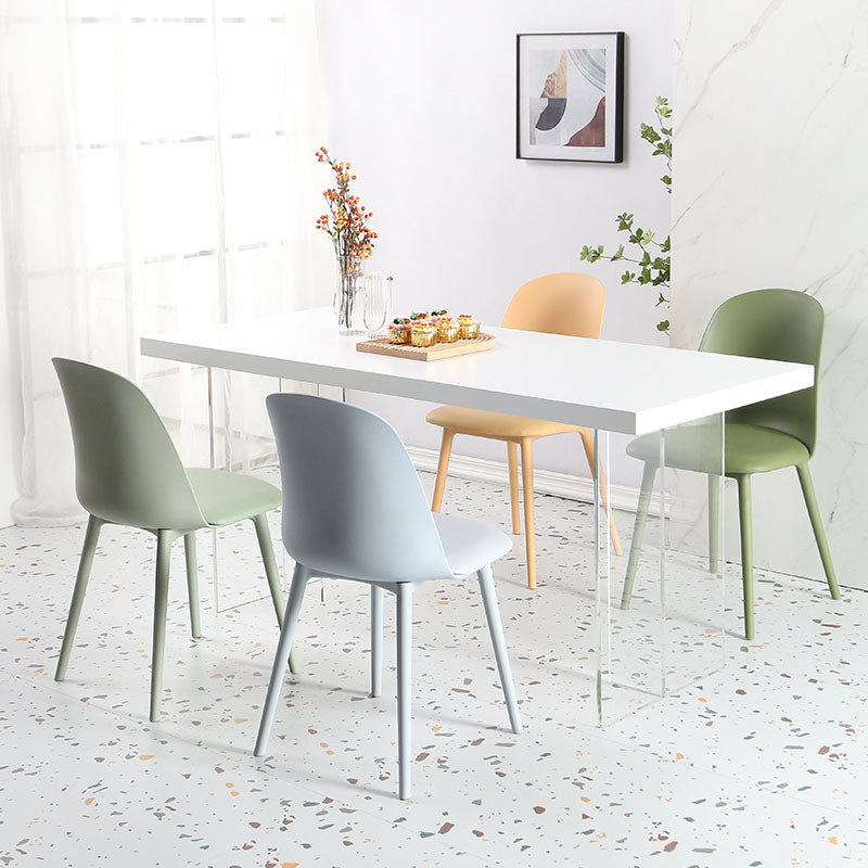 Scandinavian Armless Plastic Side Chair Solid Back Chair for Home Clearhalo ' kitchen&dining_furn' 'Dining Chairs' 'Dining Tables & Seating' 'dining_chair' 'furn' 'furn_dining_chair' 'Furniture' 'furniture_dining_chair' 'Kitchen & Dining Furniture' 'kitchen' 4680518