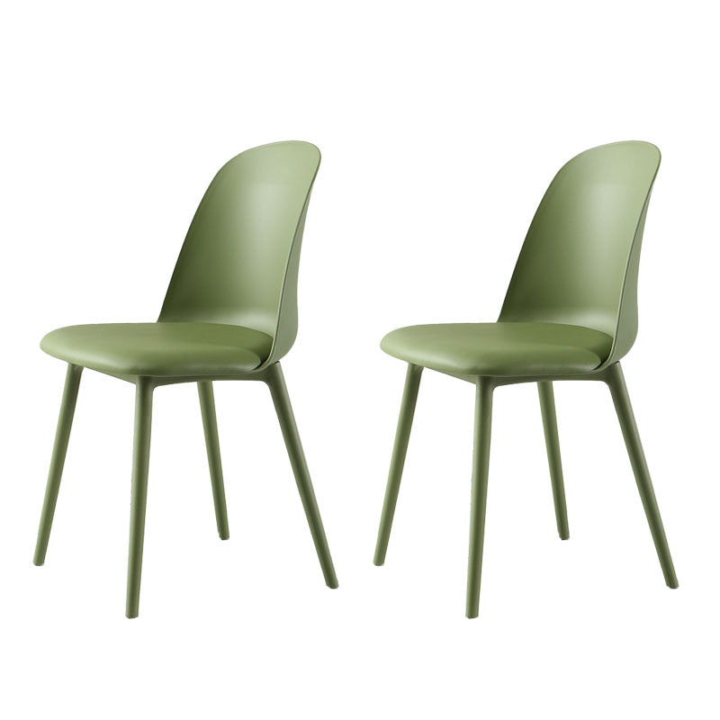 Scandinavian Armless Plastic Side Chair Solid Back Chair for Home Blackish Green 2 Piece Set Clearhalo ' kitchen&dining_furn' 'Dining Chairs' 'Dining Tables & Seating' 'dining_chair' 'furn' 'furn_dining_chair' 'Furniture' 'furniture_dining_chair' 'Kitchen & Dining Furniture' 'kitchen' 4680520