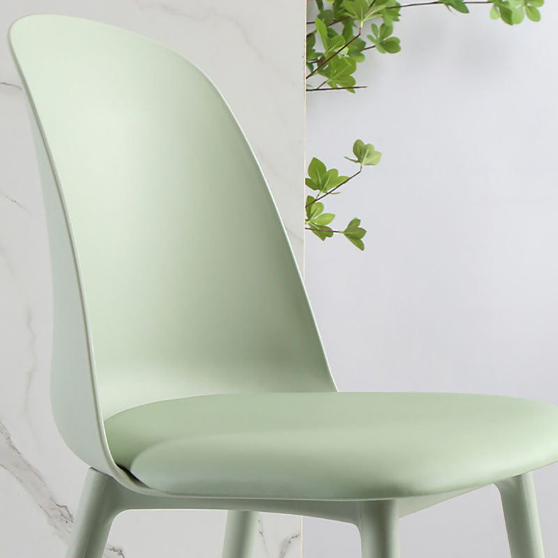 Scandinavian Armless Plastic Side Chair Solid Back Chair for Home Clearhalo ' kitchen&dining_furn' 'Dining Chairs' 'Dining Tables & Seating' 'dining_chair' 'furn' 'furn_dining_chair' 'Furniture' 'furniture_dining_chair' 'Kitchen & Dining Furniture' 'kitchen' 4680521