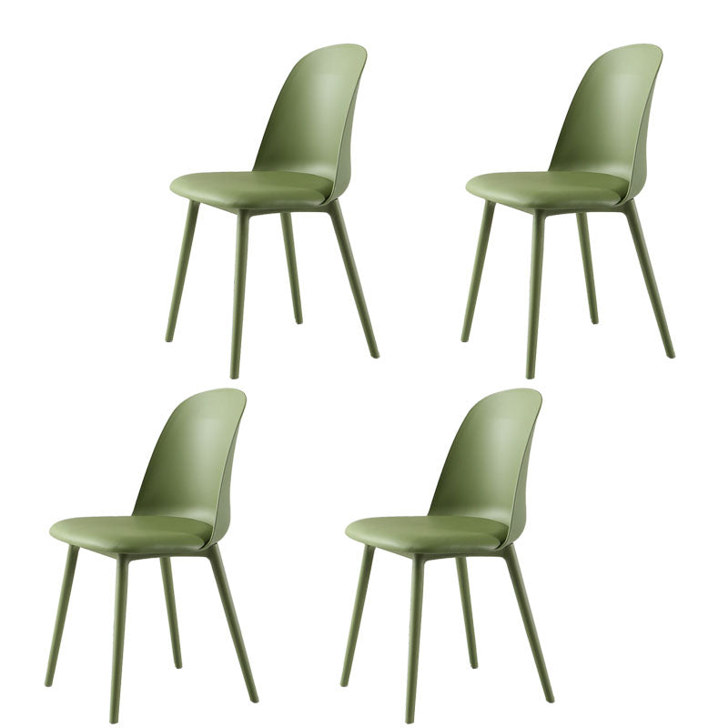 Scandinavian Armless Plastic Side Chair Solid Back Chair for Home Blackish Green 4 Piece Set Clearhalo ' kitchen&dining_furn' 'Dining Chairs' 'Dining Tables & Seating' 'dining_chair' 'furn' 'furn_dining_chair' 'Furniture' 'furniture_dining_chair' 'Kitchen & Dining Furniture' 'kitchen' 4680522