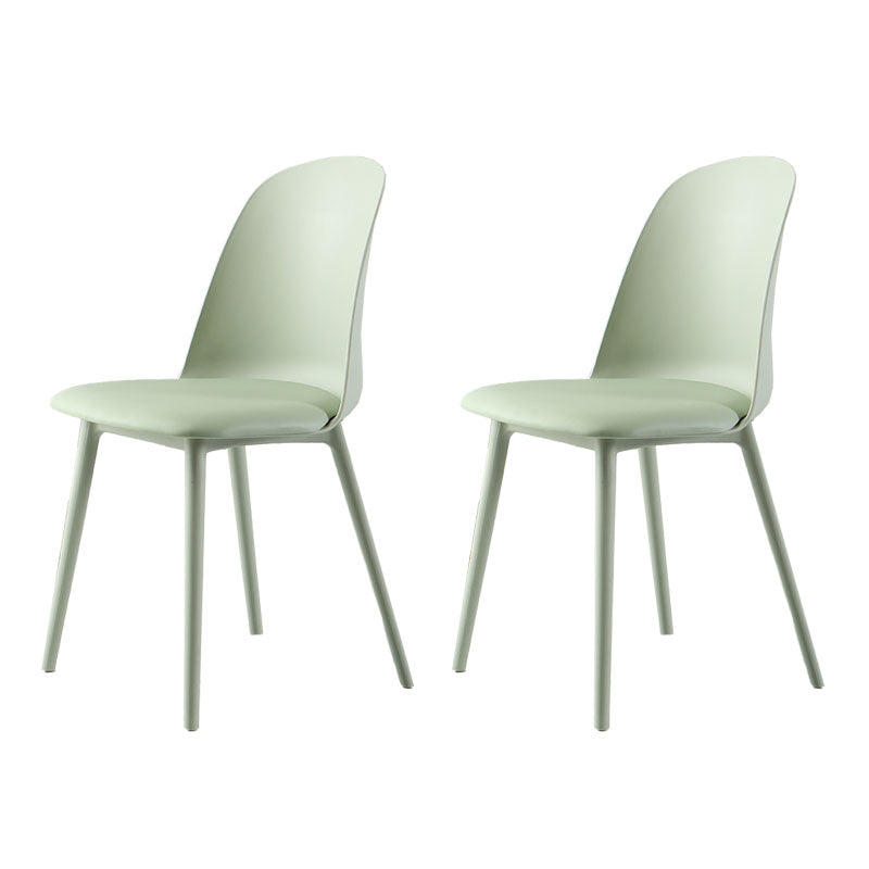 Scandinavian Armless Plastic Side Chair Solid Back Chair for Home Light Green 2 Piece Set Clearhalo ' kitchen&dining_furn' 'Dining Chairs' 'Dining Tables & Seating' 'dining_chair' 'furn' 'furn_dining_chair' 'Furniture' 'furniture_dining_chair' 'Kitchen & Dining Furniture' 'kitchen' 4680525