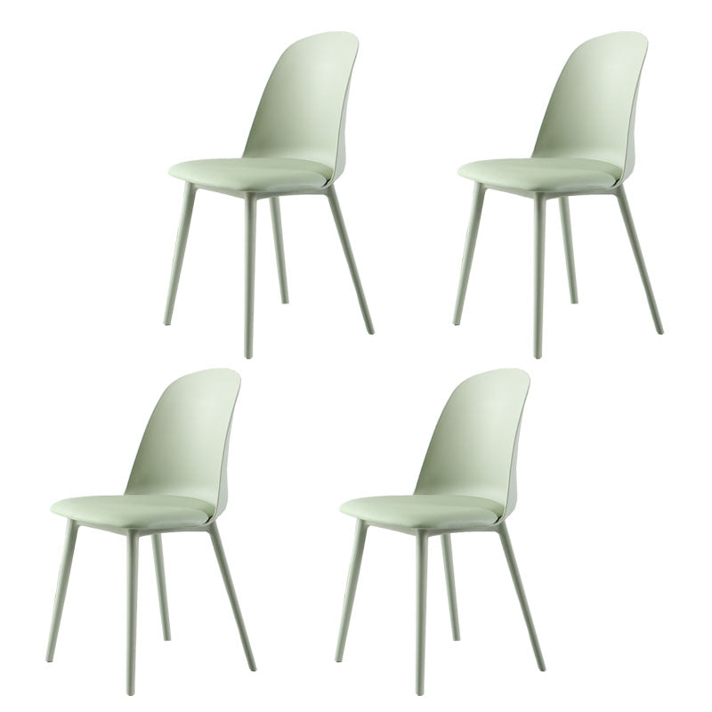 Scandinavian Armless Plastic Side Chair Solid Back Chair for Home Light Green 4 Piece Set Clearhalo ' kitchen&dining_furn' 'Dining Chairs' 'Dining Tables & Seating' 'dining_chair' 'furn' 'furn_dining_chair' 'Furniture' 'furniture_dining_chair' 'Kitchen & Dining Furniture' 'kitchen' 4680528