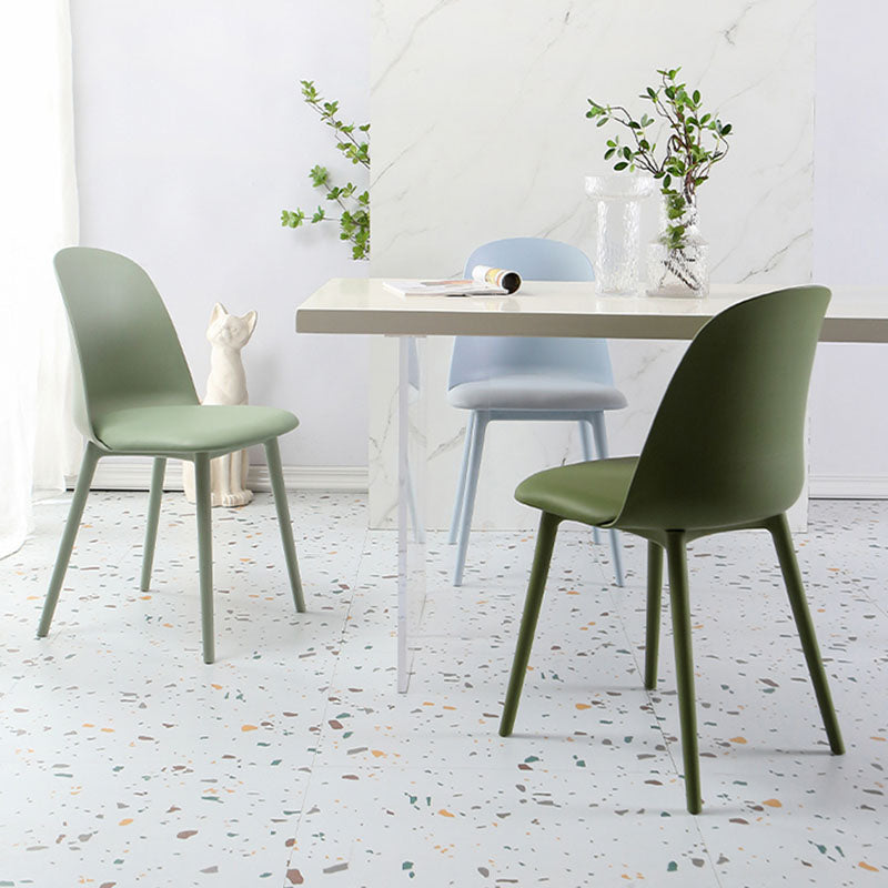 Scandinavian Armless Plastic Side Chair Solid Back Chair for Home Clearhalo ' kitchen&dining_furn' 'Dining Chairs' 'Dining Tables & Seating' 'dining_chair' 'furn' 'furn_dining_chair' 'Furniture' 'furniture_dining_chair' 'Kitchen & Dining Furniture' 'kitchen' 4680535